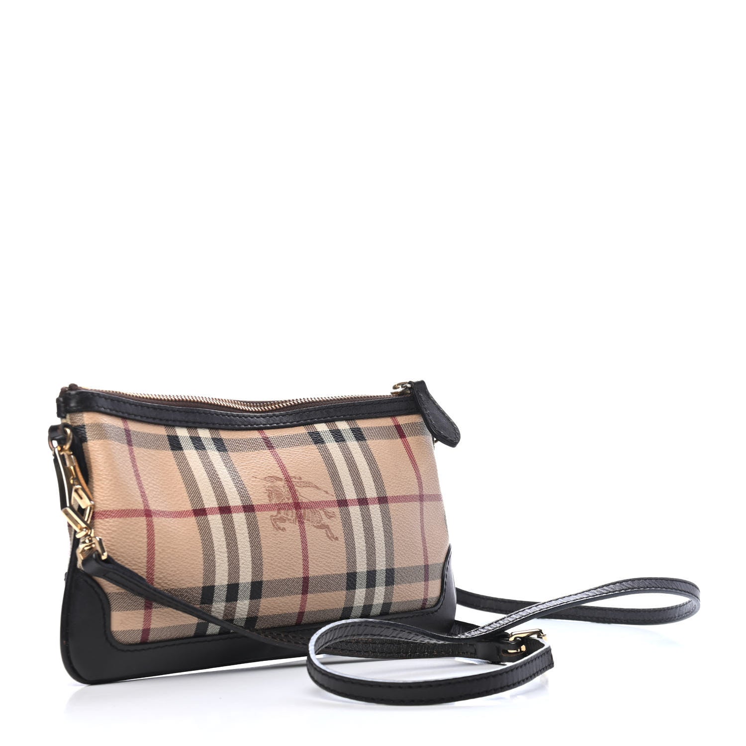 Burberry Haymarket Check Small Peyton Crossbody Clutch Bag Chocolate 2 of 4