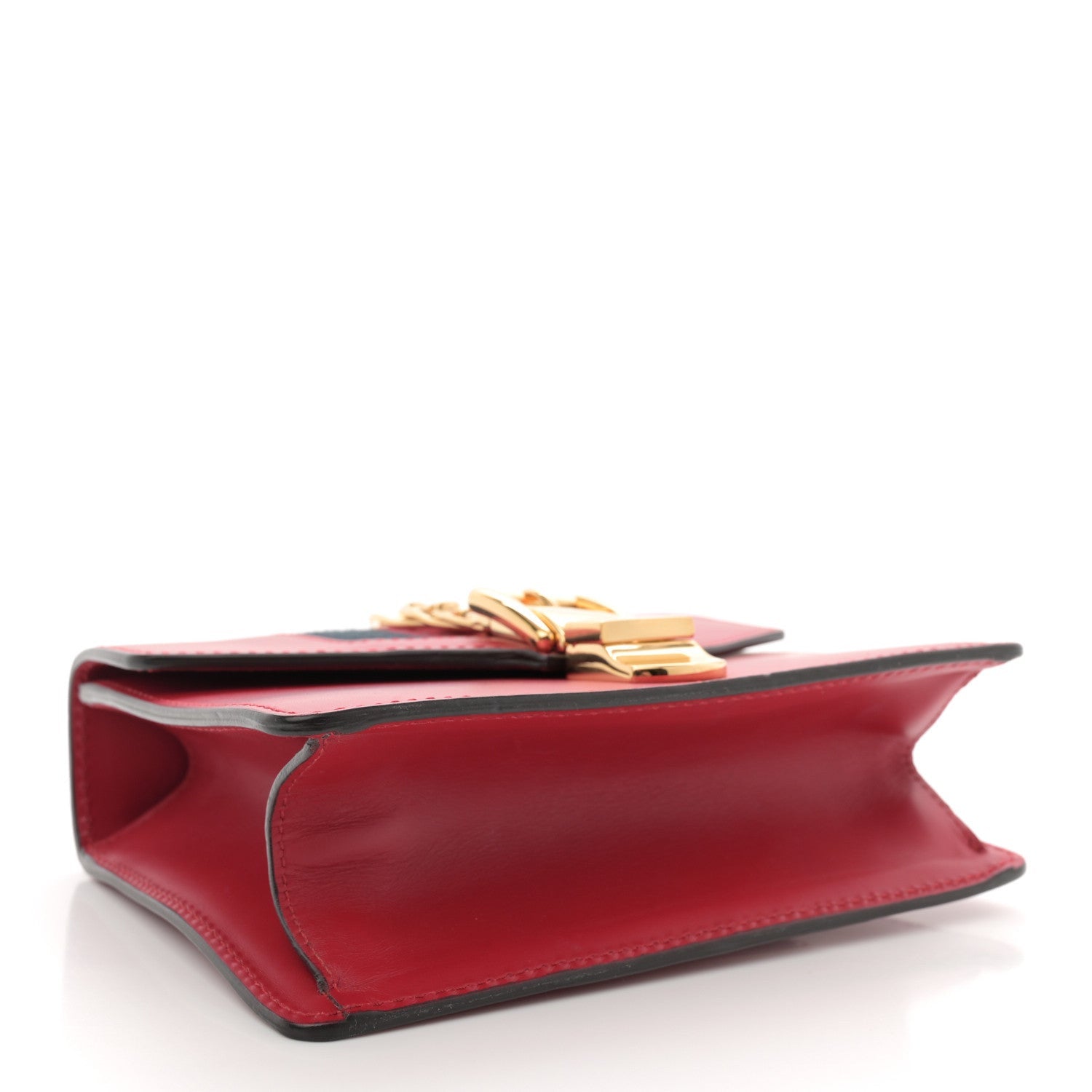 Gucci Calfskin Mini Sylvie Chain Shoulder Bag Hibiscus Red 4 of 7