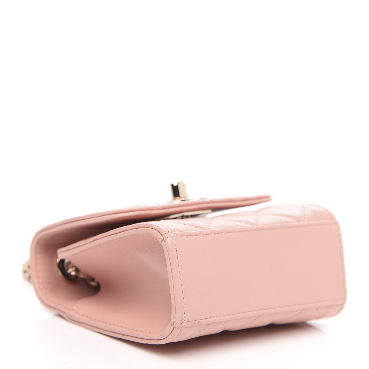 Lambskin Quilted Mini Trendy CC Clutch With Chain Light Pink