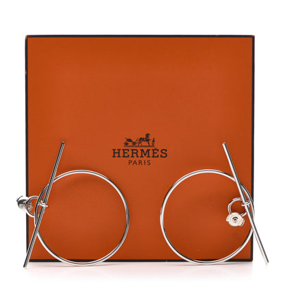 Hermes Sterling Silver MM Loop Earrings 7 of 7
