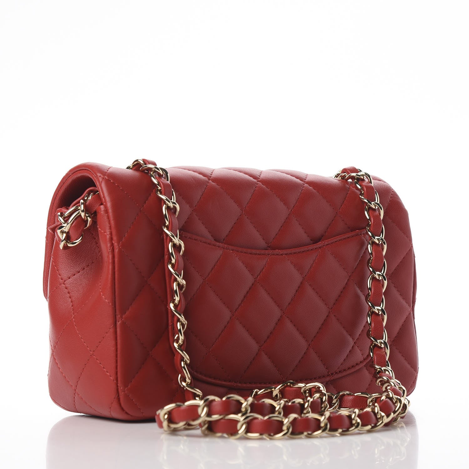 Chanel Lambskin Quilted Mini Rectangular Flap Red 3 of 10