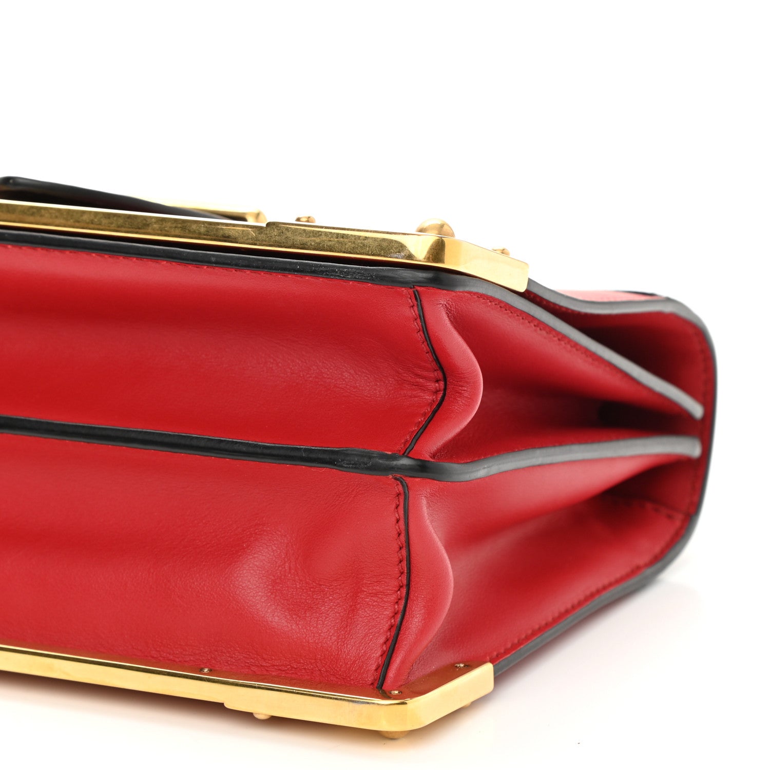 Prada City Calfskin Saffiano Cahier Bag Fuoco Black 7 of 7