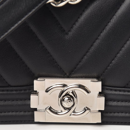 Chanel Calfskin Chevron Quilted Small Boy Flap Black 10 of 10