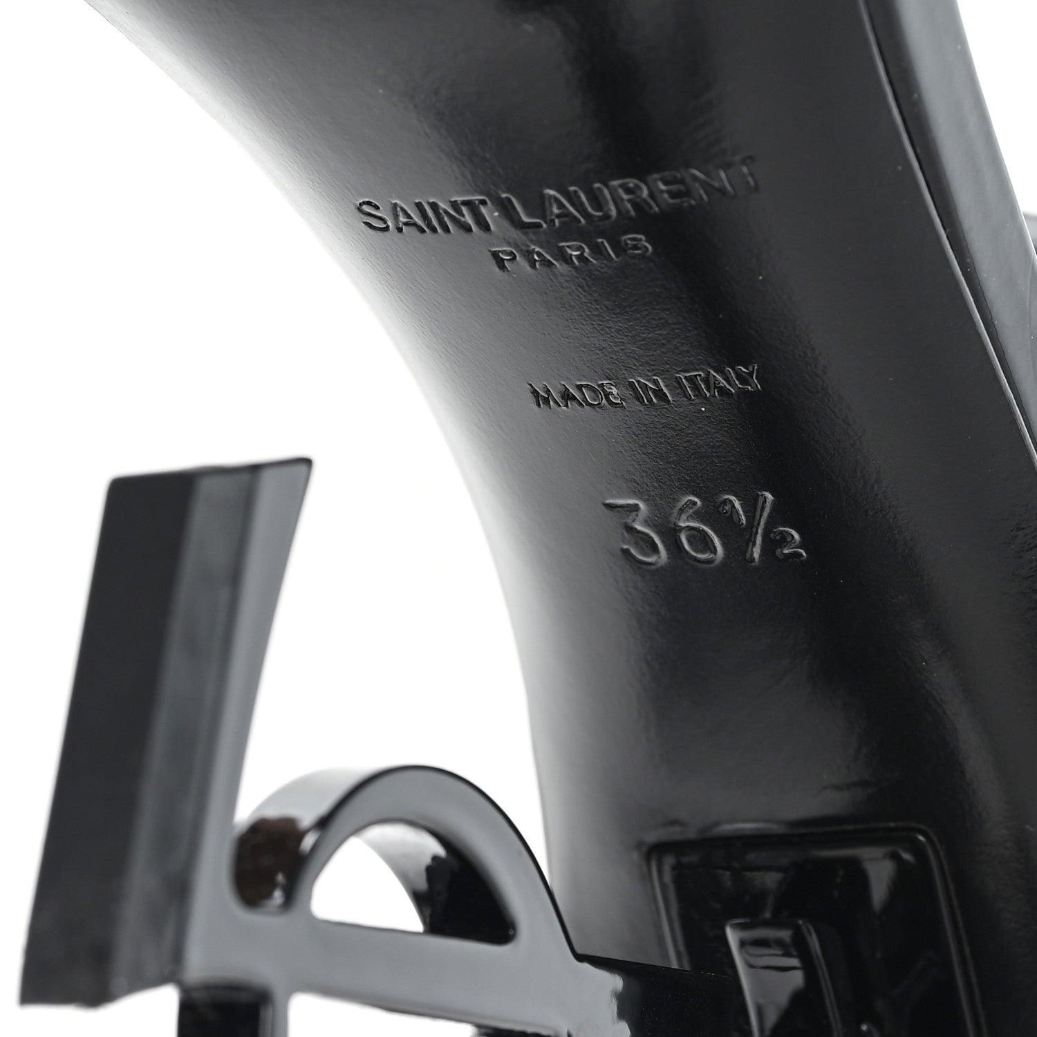 Saint Laurent Patent Calfskin Opyum 110 Sandals 36.5 Black 7 of 9