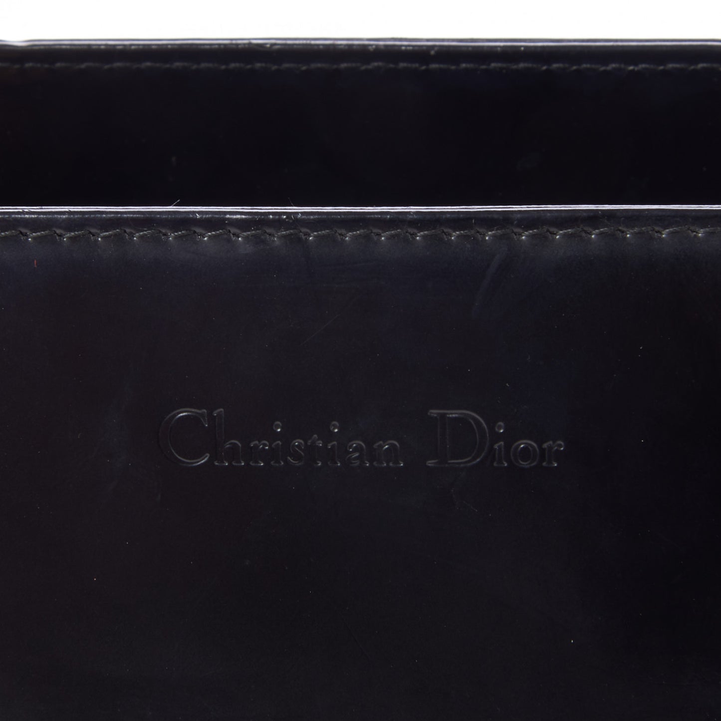 Glazed Calfskin Medium Lady Dior Black