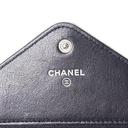 Chanel Sheepskin Chevron Wallet On Chain WOC Black 5 of 10