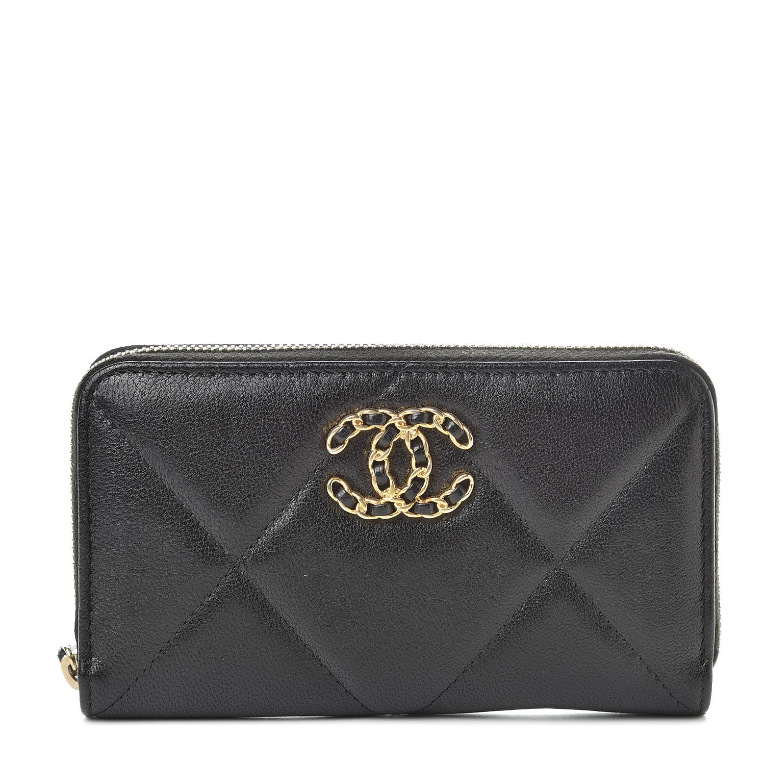 Chanel Lambskin Quilted 19 Zipped Wallet Black 1 of 9