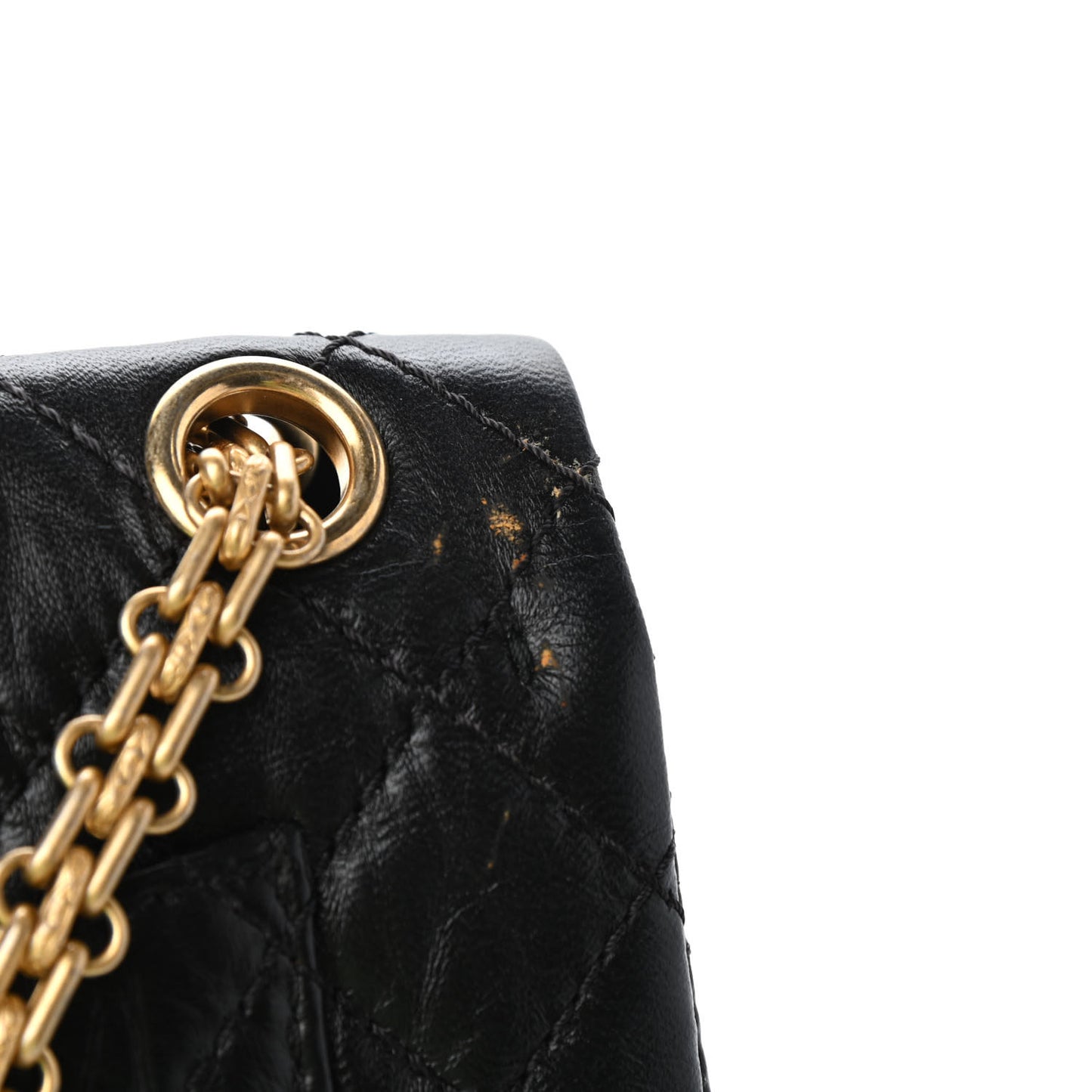 Aged Calfskin Quilted 2.55 Reissue Mini Flap Black