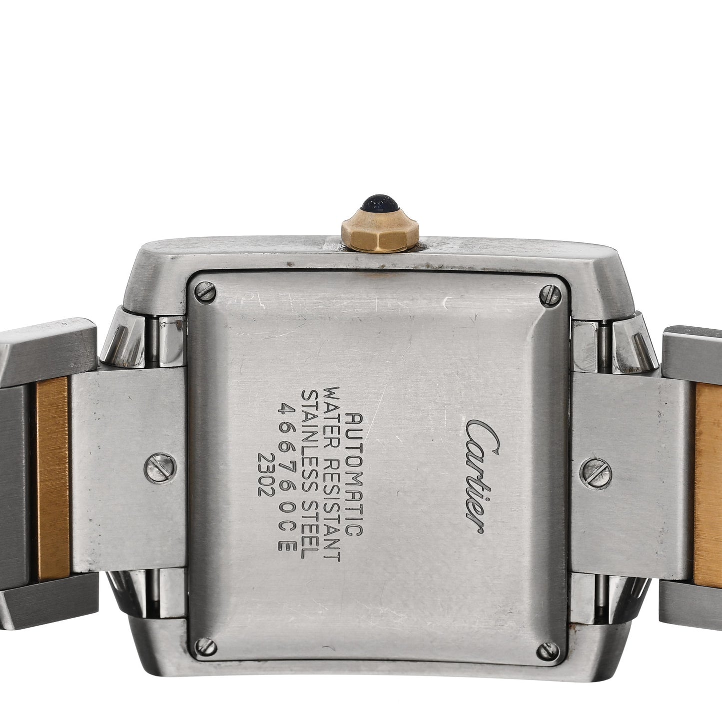 Stainless Steel 18K Yellow Gold 28mm Tank Francaise Automatic Watch