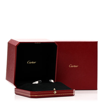 Cartier 18K White Gold 1 Diamond LOVE Cuff Bracelet 17 4 of 4