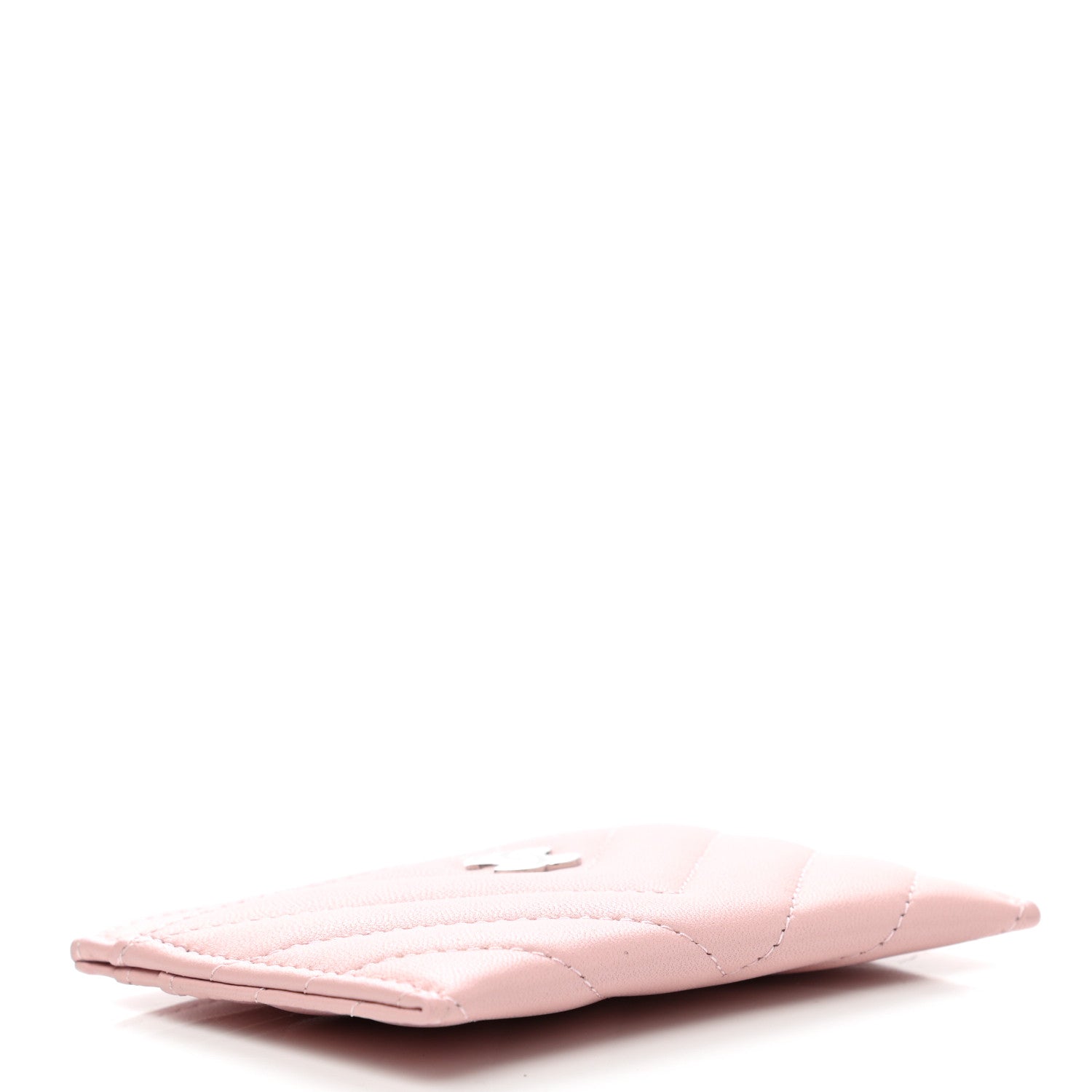 Chanel Lambskin Chevron Quilted Card Holder Light Pink 4 of 8