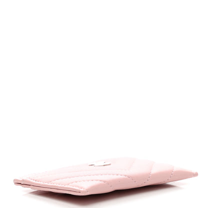 Chanel Lambskin Chevron Quilted Card Holder Light Pink 4 of 8