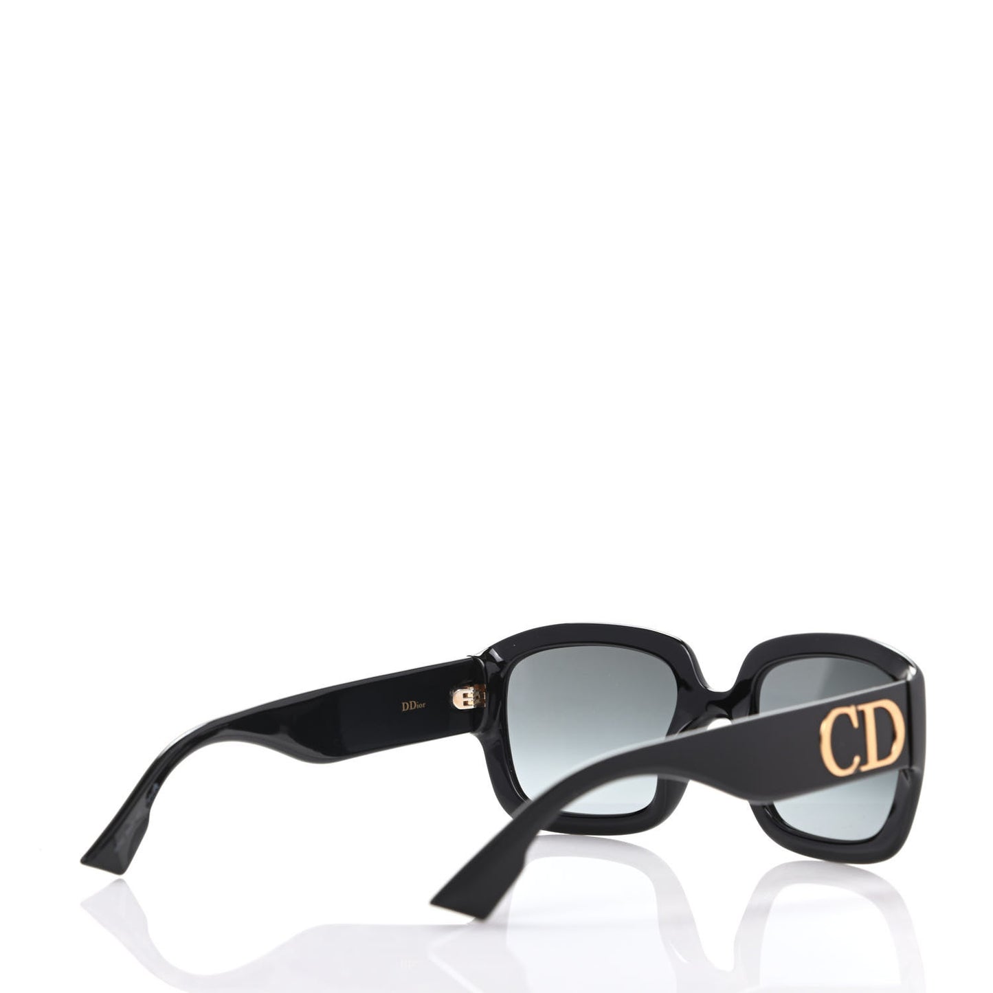 Acetate D Dior Square Sunglasses Black