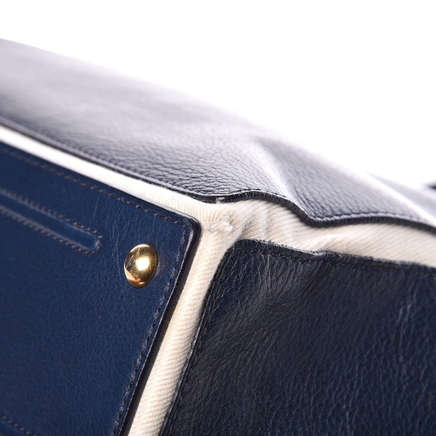 Saint Laurent Calfskin Canvas Medium Muse Two Blue 14 of 14