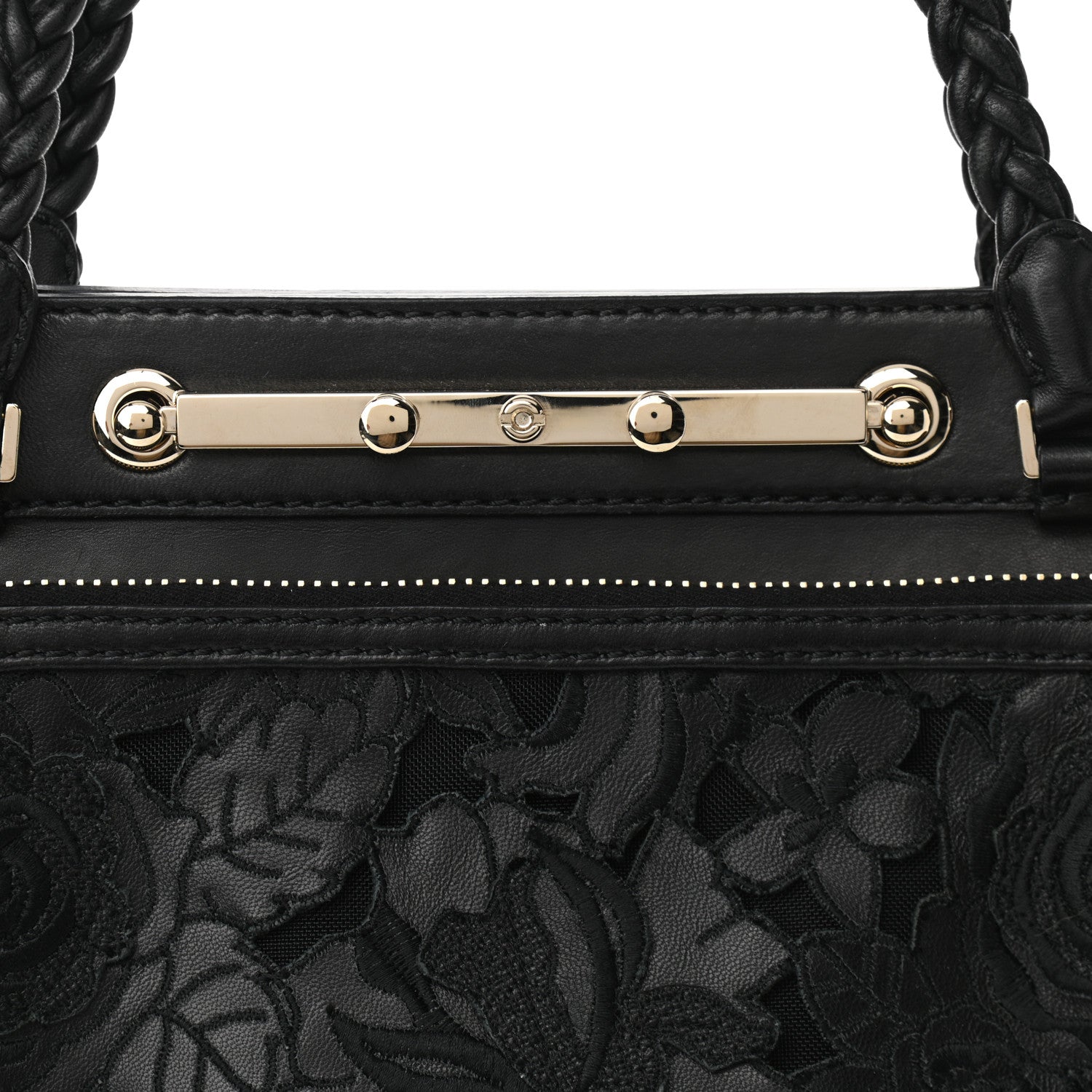Valentino Garavani Vitello Lace Demetra Satchel Black 7 of 11