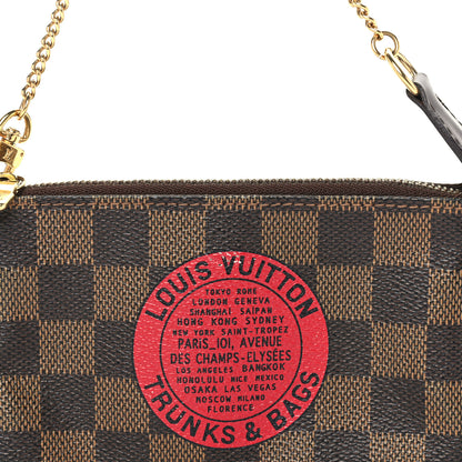 Louis Vuitton Damier Ebene Complice Trunks and Bags Mini Pochette Accessories Red 6 of 8