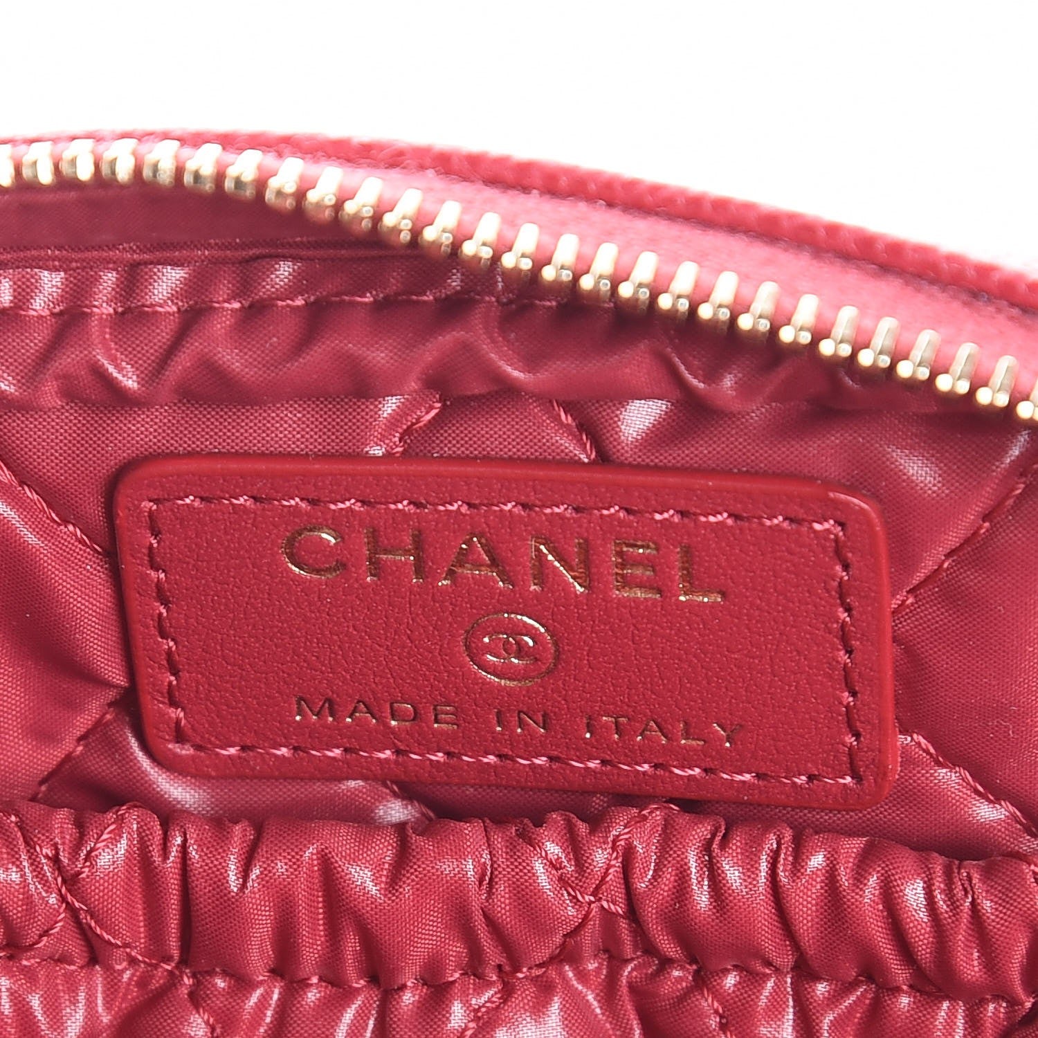 Chanel Caviar Quilted Small Curvy Pouch Cosmetic Case Dark Pink 6 of 8