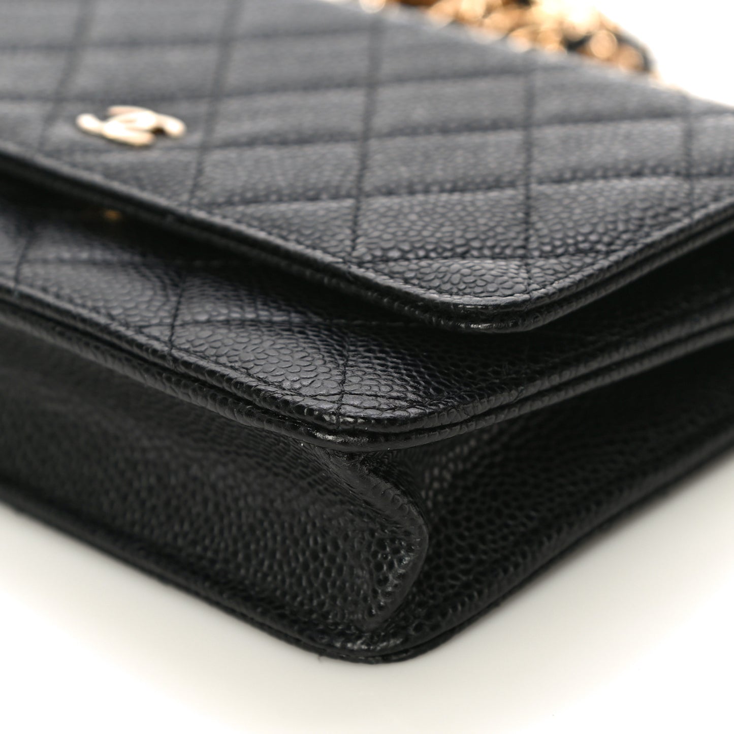 Caviar Quilted Wallet On Chain WOC Black