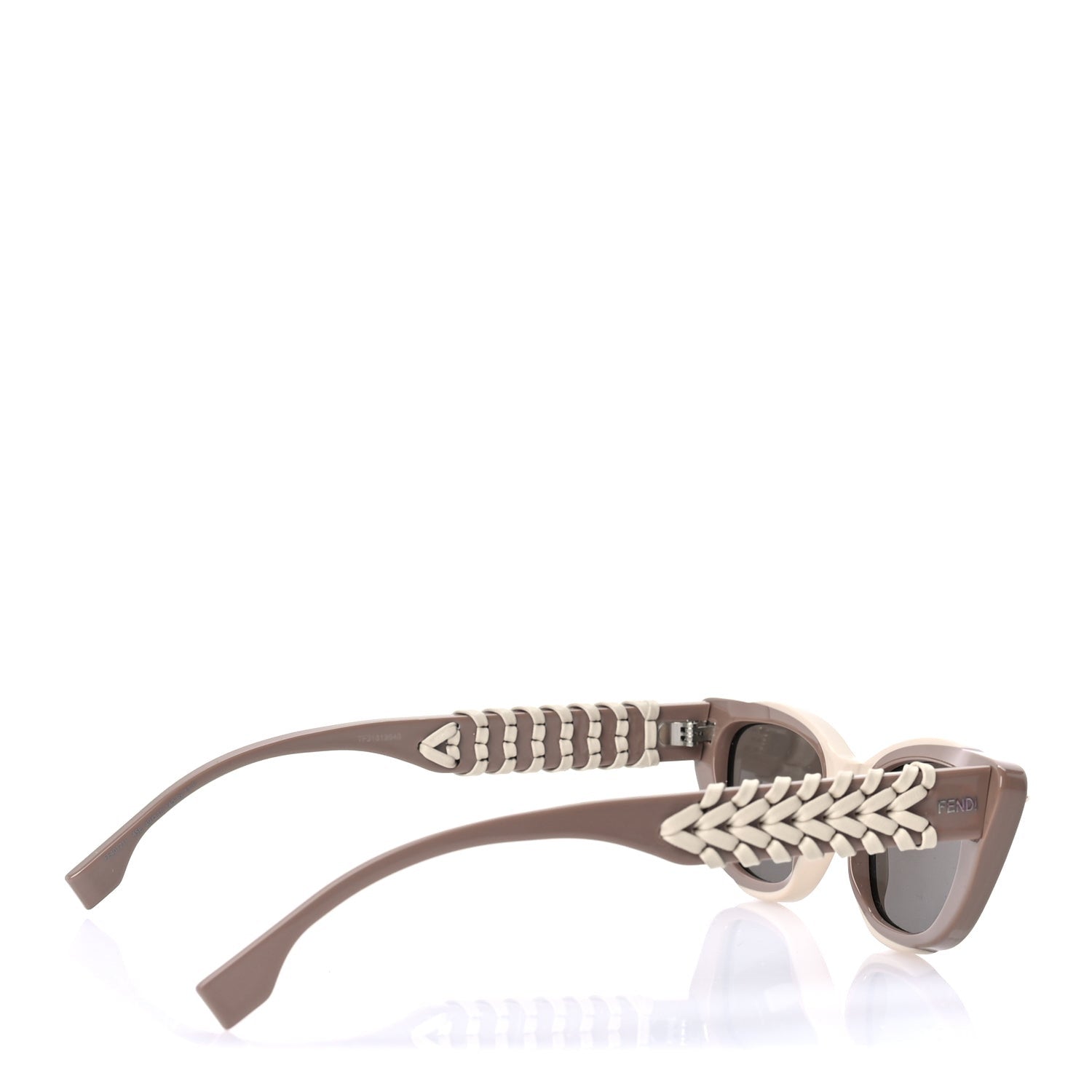 Fendi Acetate Interlace Cat Eye Sunglasses FE40171I Brown Ivory 3 of 7