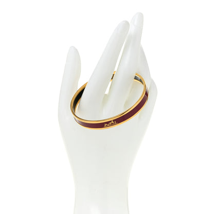 Hermes Enamel Printed Narrow Caleche Bracelet 65 Rouge De Chine 2 of 5