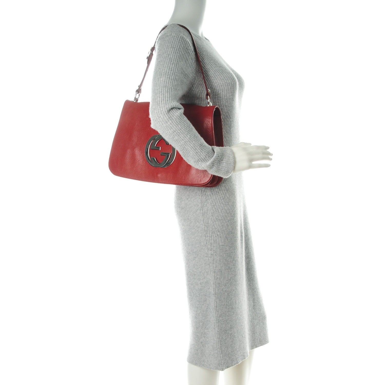 Gucci Calfskin Blondie Medium Flap Red 2 of 7