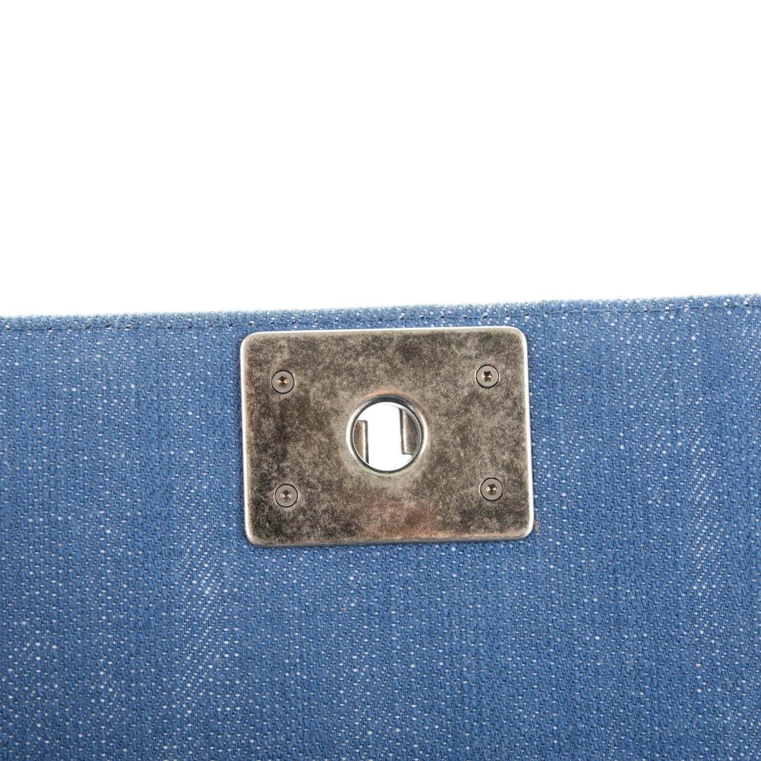 Chanel Denim Chevron Quilted Medium Boy Flap Blue 5 of 8