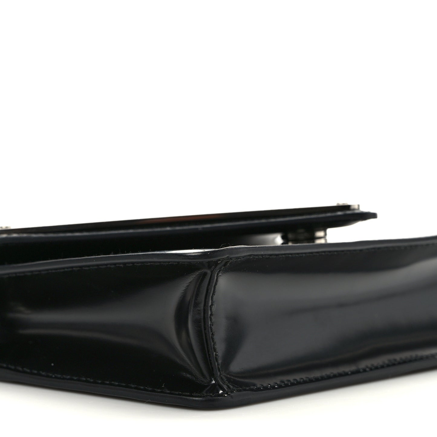 Spazzolato Triangle Logo Plate Flap Chain Crossbody Bag Black