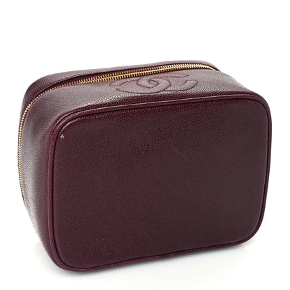 Chanel Caviar CC Vanity Cosmetic Case Burgundy 4 of 8
