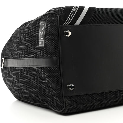 Fendi Mesh Vitello Century FF 1974 Embossed Medium Weekender Black 6 of 8