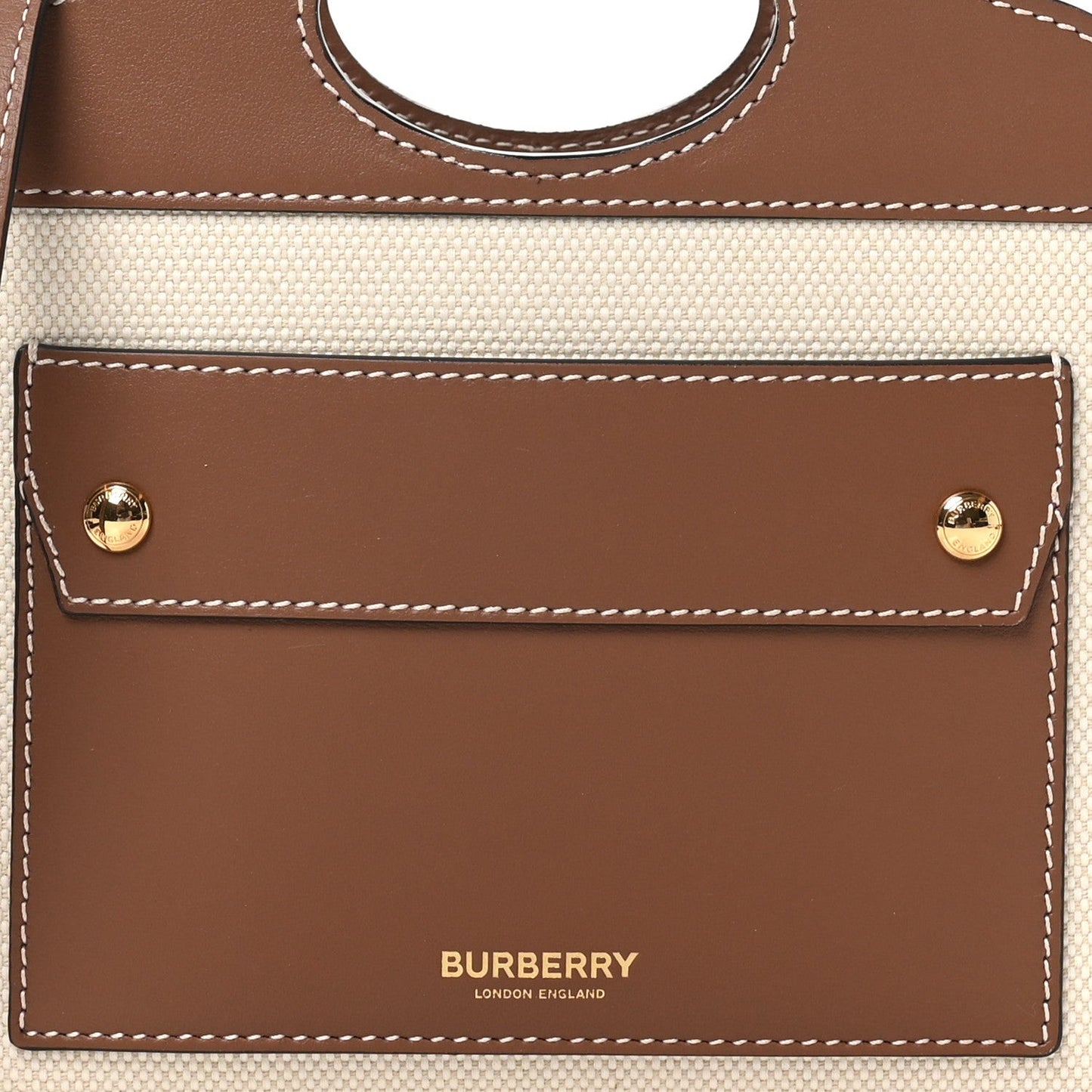 Smooth Calfskin Canvas Tone Micro Pocket Bag Malt Brown Tan