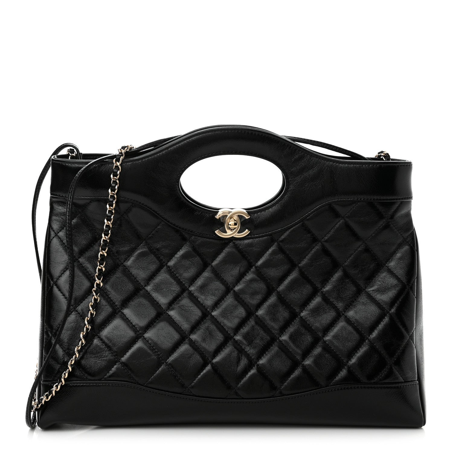 Chanel Shiny Lambskin Quilted 31 Shopping Bag Black 1 of 7