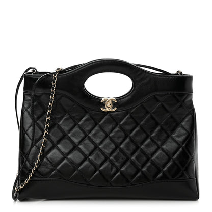 Chanel Shiny Lambskin Quilted 31 Shopping Bag Black 1 of 7