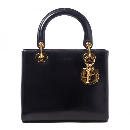Christian Dior Glazed Calfskin Medium Lady Dior Black 1 of 7