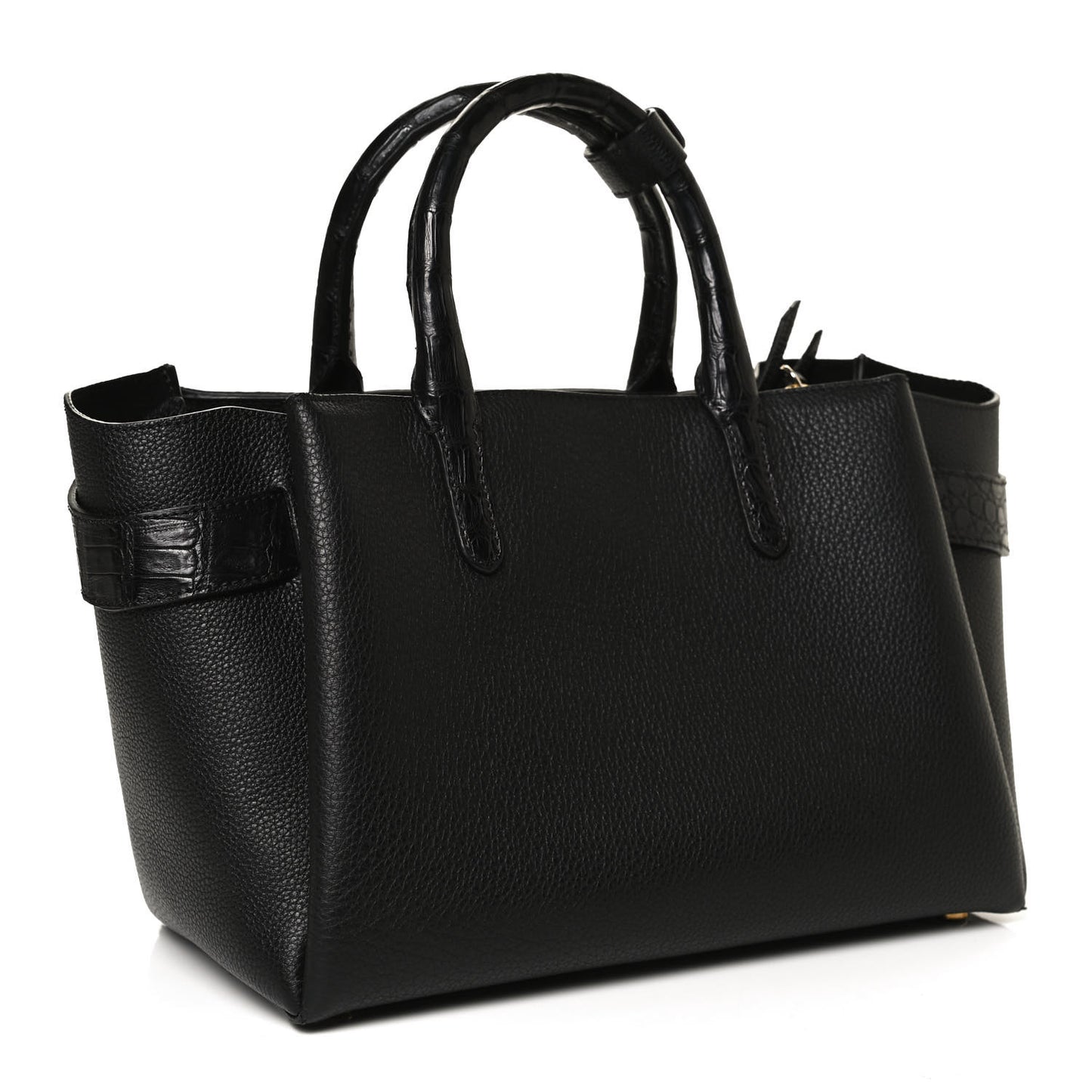 Calfskin Crocodile Cristie Satchel Black