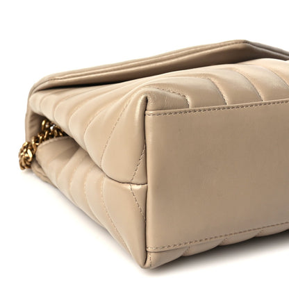 Saint Laurent Calfskin Y Quilted Monogram Small Loulou Chain Satchel Dark Beige 7 of 8