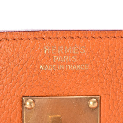Hermes Taurillon Clemence HAC Birkin 40 Orange 14 of 33