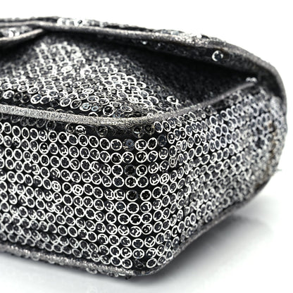 Chanel Sequin Medium Single Flap Dark Silver 10 of 17
