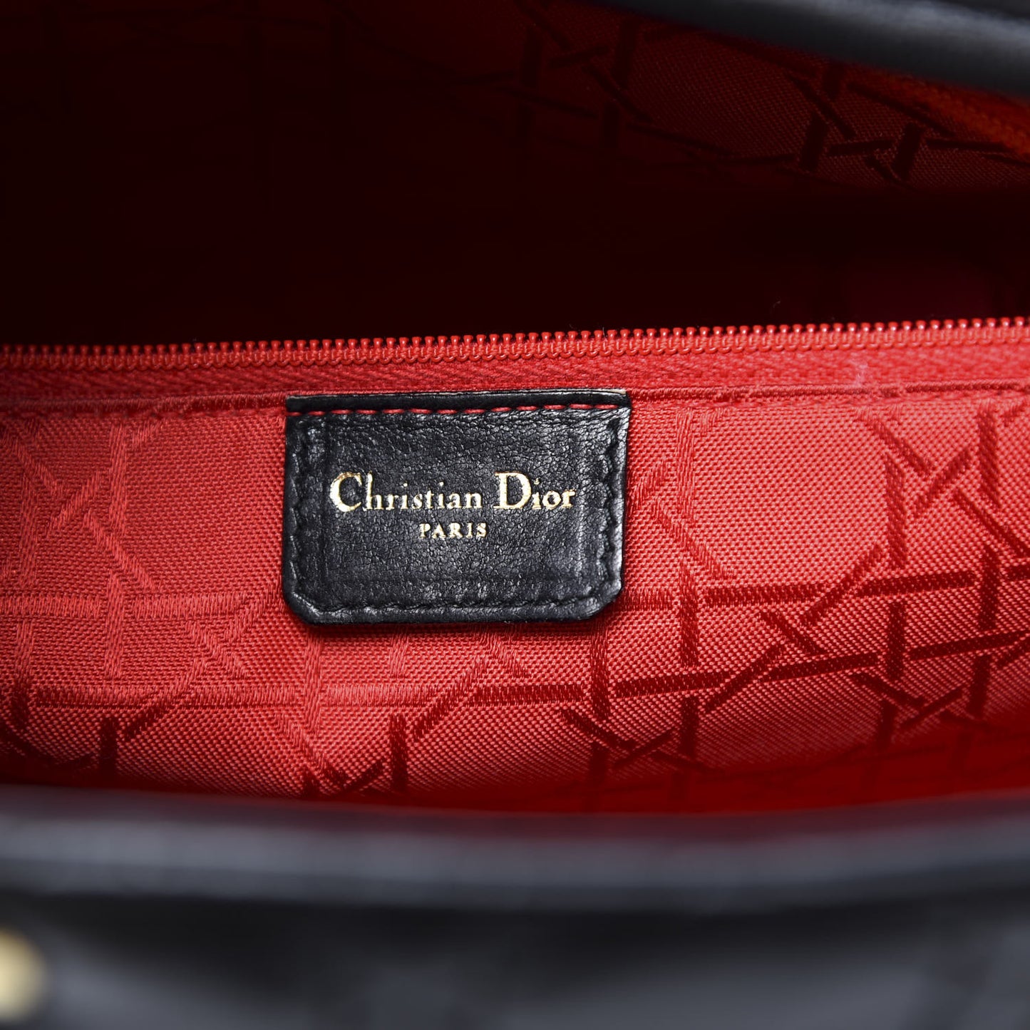 Lambskin Cannage Large Lady Dior Black