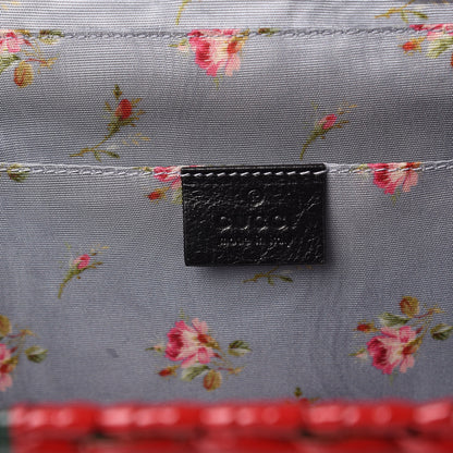 Gucci Glazed Wicker Stripe Small Cestino Shoulder Bag Green 6 of 9