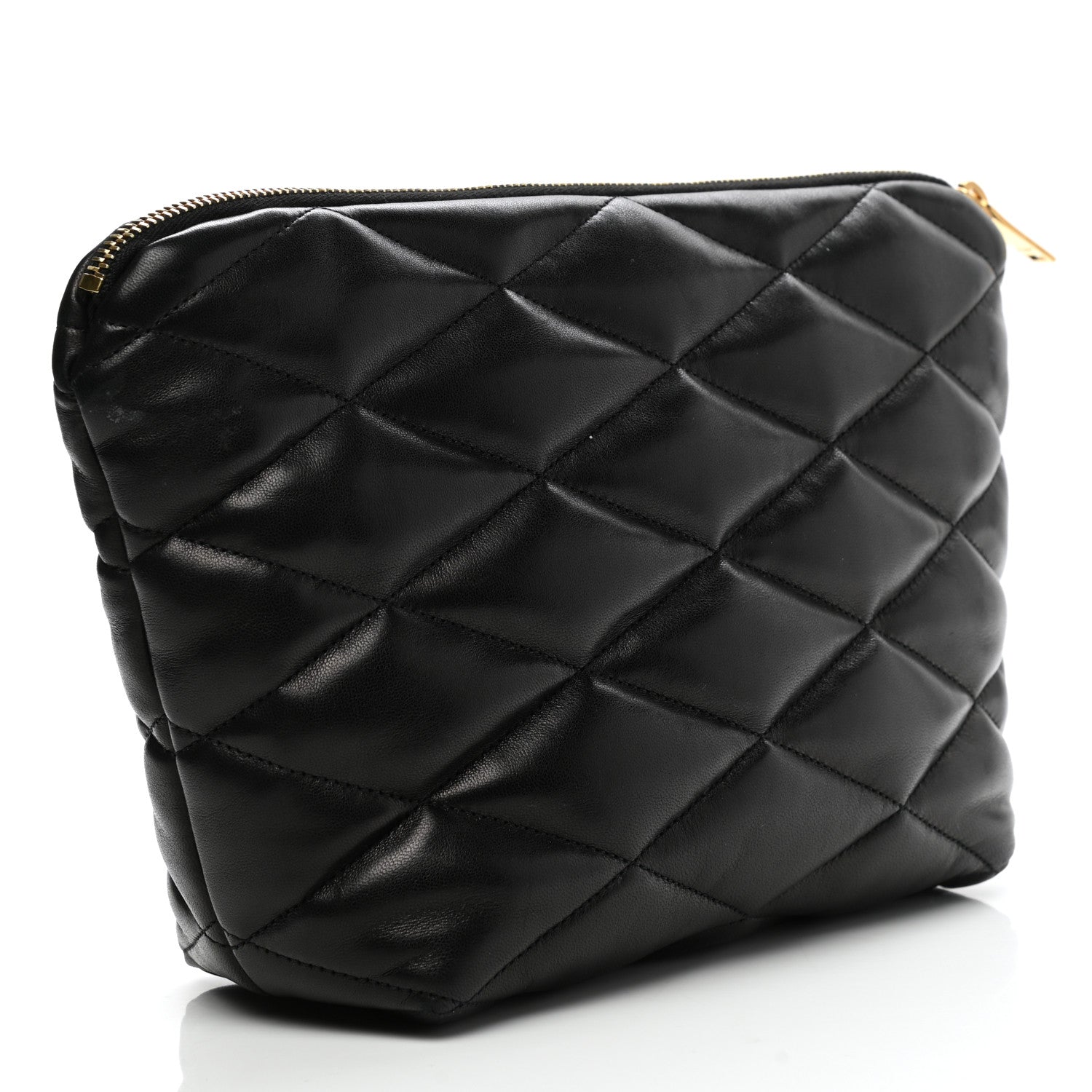 Saint Laurent Lambskin Monogram Medium Sade Puffer Pouch Black 3 of 9