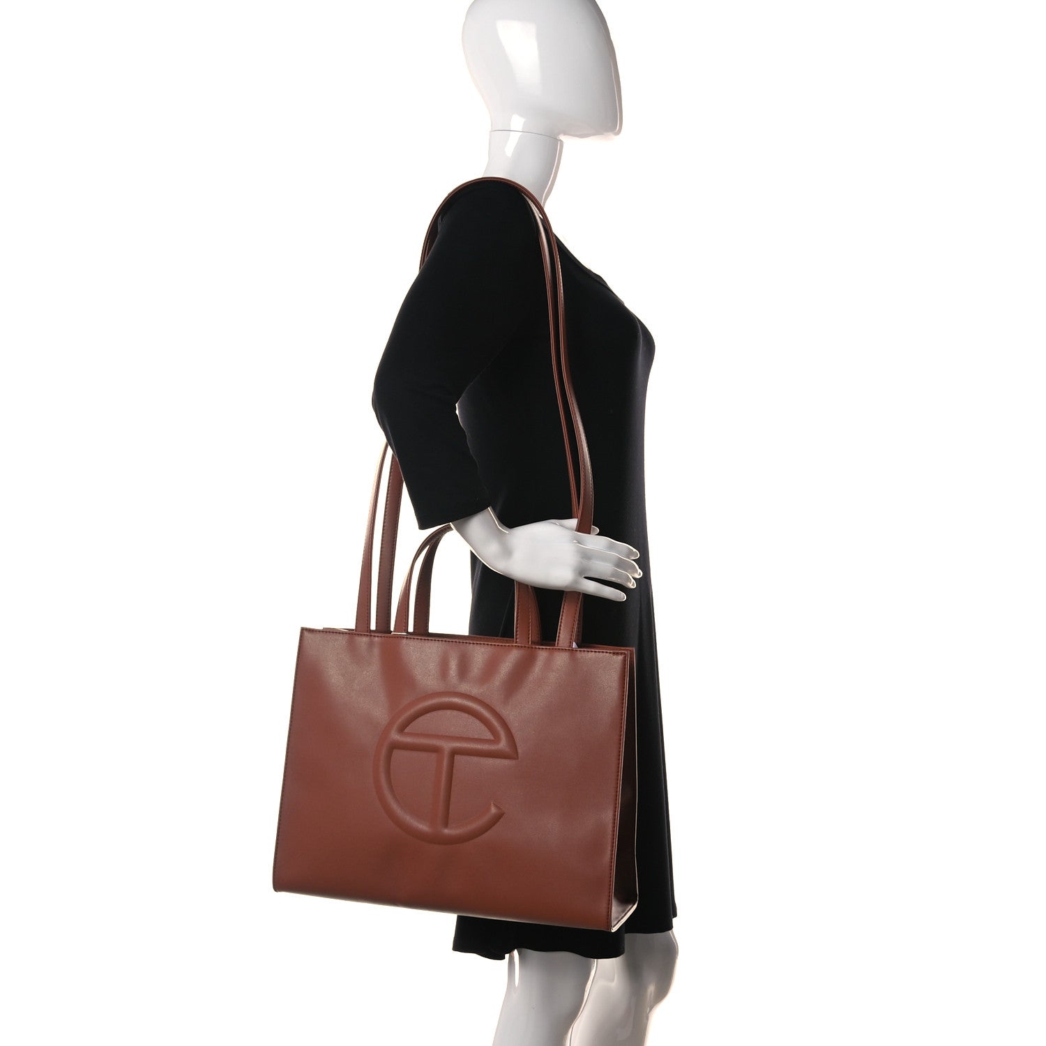 Telfar Vegan Leather Medium Shopping Bag Tan 2 of 9