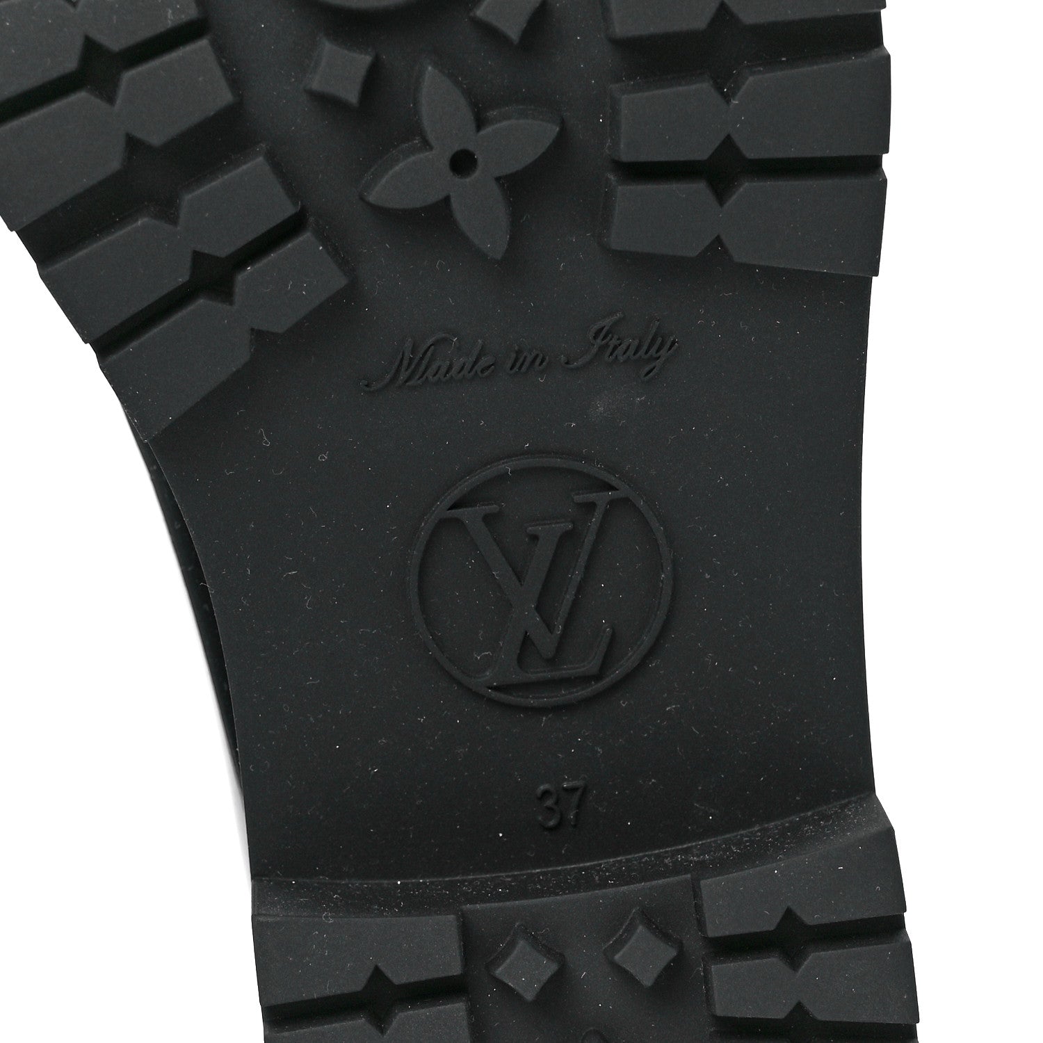 Louis Vuitton Rubber Embossed Monogram Drops Flat Half Boots 37 Black 6 of 7