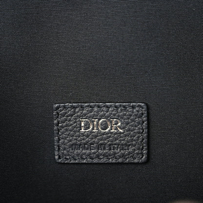 Christian Dior Oblique Jacquard Grained Calfskin Drawstring Saddle Backpack Beige Black Oblique Monogram 5 of 8