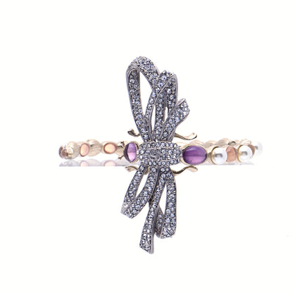 Chanel Crystal Pearl CC Dragonfly Bracelet Gold 4 of 7