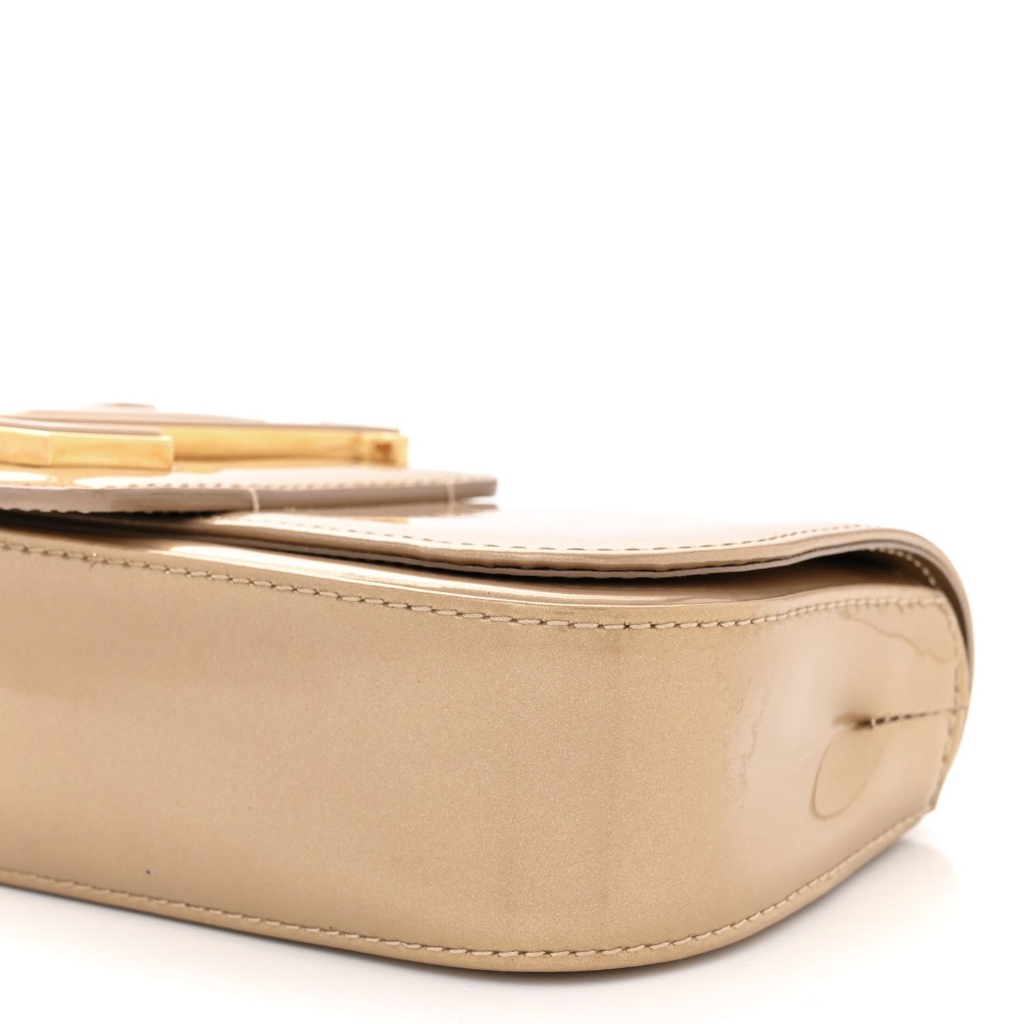 Patent Sobe Clutch Beige Poudre