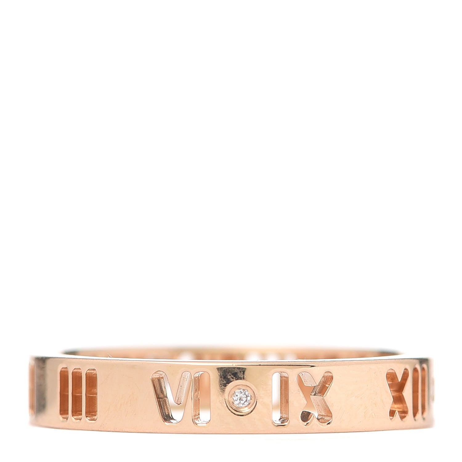 Tiffany 18K Rose Gold Diamond Atlas Pierced Ring 56 7.75 3 of 5