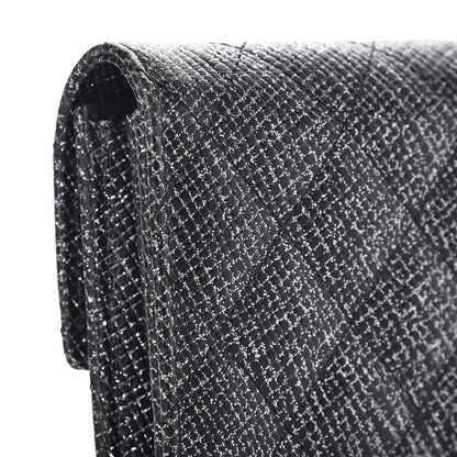 Chanel Glitter Calfskin Quilted Long Flap Wallet Black 9 of 10