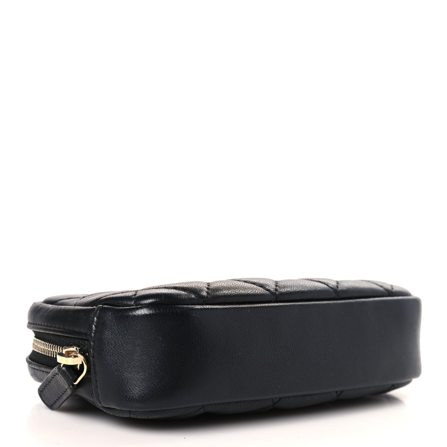 Chanel Lambskin Quilted Small Curvy Pouch Cosmetic Case Black 4 of 9