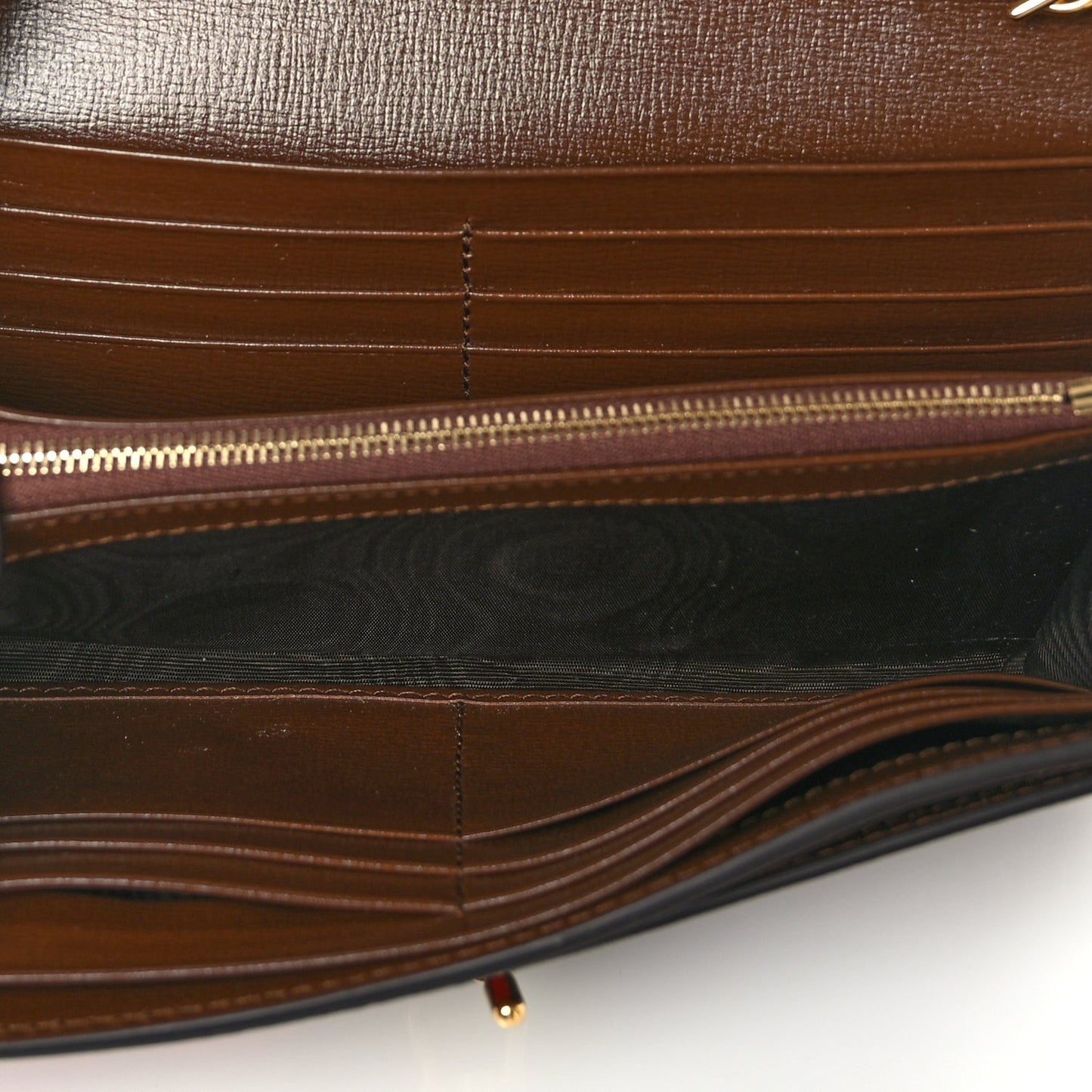 GG Supreme Monogram Geometric Web Jackie 1961 Chain Wallet  Brown Sugar