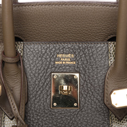 Hermes Taurillon Clemence Lizard Club Birkin 35 Etain Graphite 8 of 10